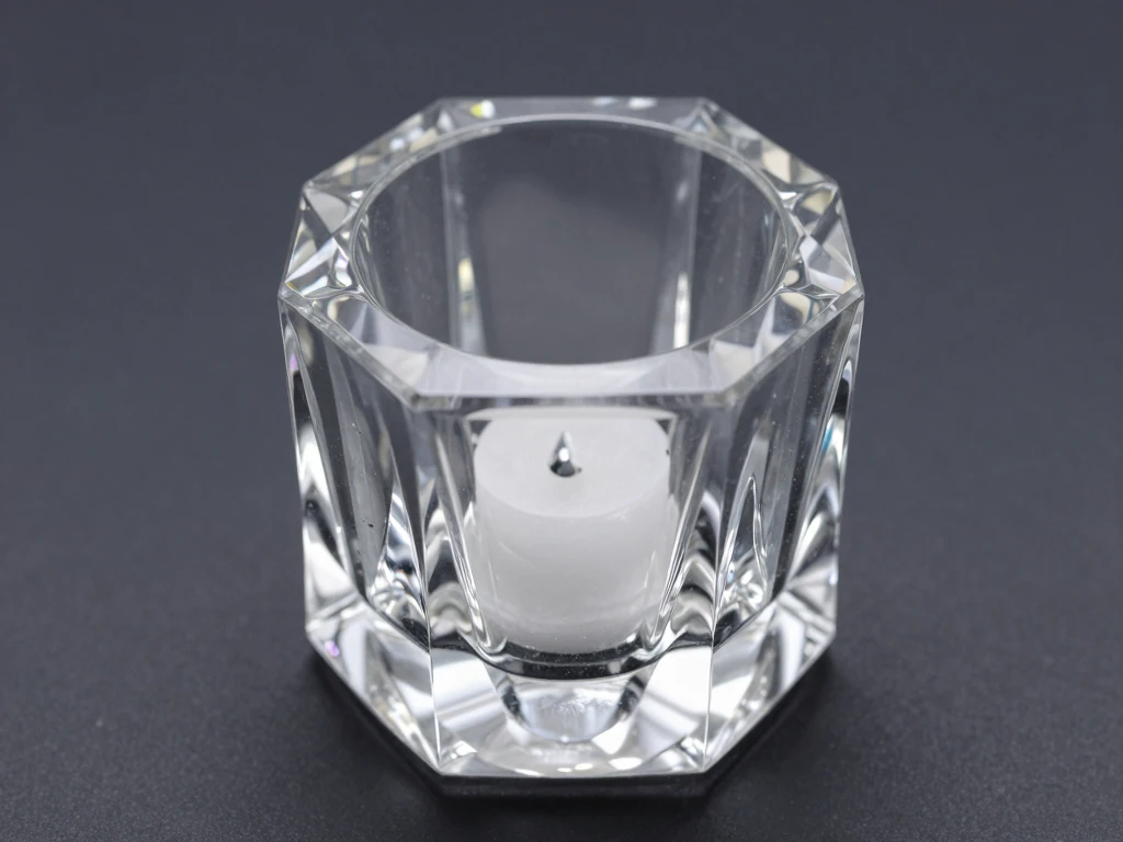 Plexironiz crystal pillar candle holder